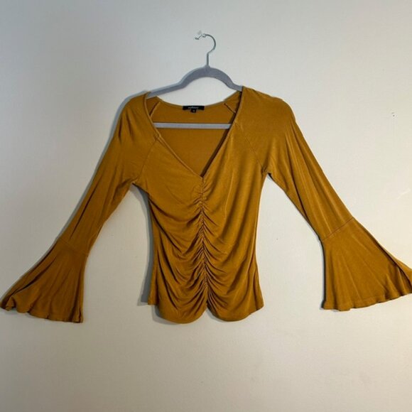 Gold Medium Bell Sleeve Top - Picture 1 of 4